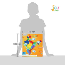 Jigsaw Puzzle Indian Map with State Capitals and Flag Educational Learning  for Kids