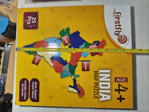 Jigsaw Puzzle Indian Map with State Capitals and Flag Educational Learning  for Kids