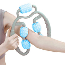 0265 Muscle Massage Roller 5 Wheels Relieve Soreness Leg Muscle Roller Fitness Roller Muscle Relaxer Massage Roller Ring Clip All Round Massaging Uniform Force Elastic Pp Drop Shaped For Home Use (1 Pc)